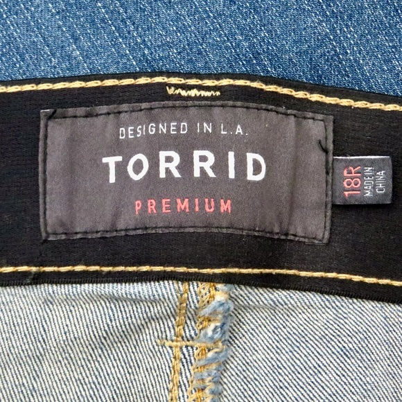 NEW! Torrid Bombshell Skinny Premium Stretch High Rise Distressed Jeans SZ 18 - Picture 9 of 12